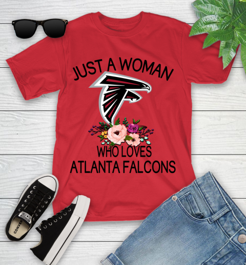 NFL Just A Woman Who Loves Atlanta Falcons Football Sports Youth T-Shirt 8