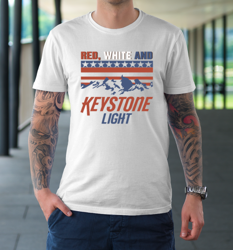Red White And Keystone Light 4th Of July T-Shirt