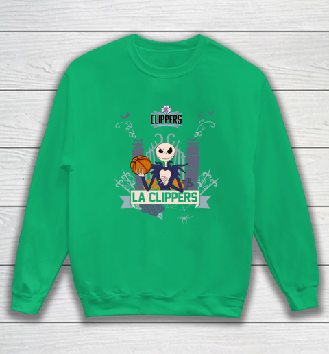 NBA LA Clippers Basketball Jack Skellington Halloween Sweatshirt 5