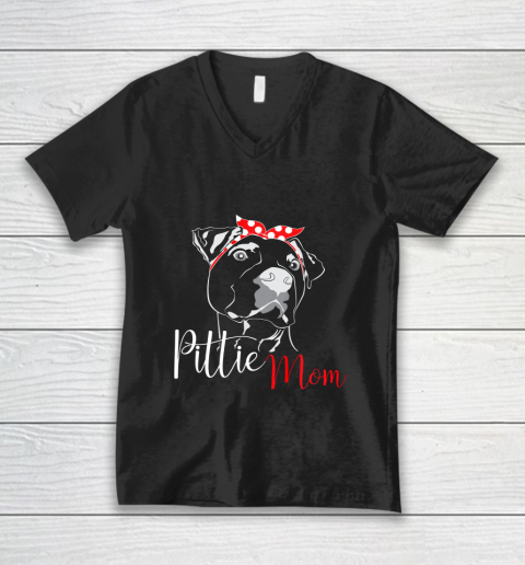 Dog Mom Shirt Pittie Mom T Shirt American Pitbull Shirt Dog Lover V-Neck T-Shirt