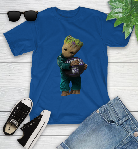 NBA Groot Guardians Of The Galaxy Basketball Sports Sacramento Kings Youth T-Shirt 9