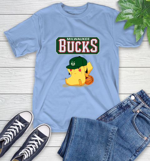 NBA Pikachu Basketball Sports Milwaukee Bucks T-Shirt 11