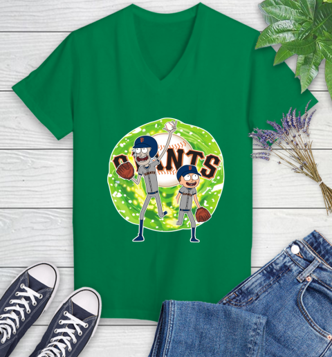MLB San Francisco Giants Rick And Morty Baseball Sports Women's V-Neck T-Shirt 5