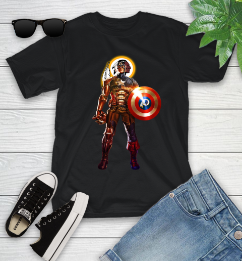 NFL Captain America Marvel Avengers Endgame Football Sports Washington Redskins Youth T-Shirt 2
