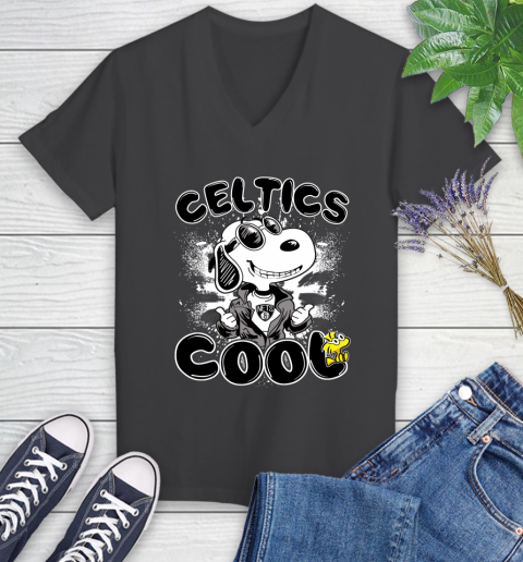 NBA Basketball Brooklyn Nets Cool Snoopy Shirt Women's V-Neck T-Shirt 6