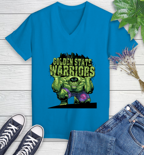 Detroit Pistons NBA Basketball Incredible Hulk Marvel Avengers Sports Women's V-Neck T-Shirt 7