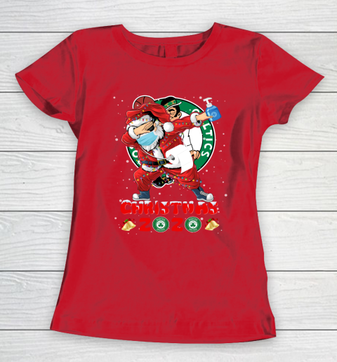 Boston Celtics Funny Santa Claus Dabbing Christmas 2020 NBA Women's T-Shirt 9