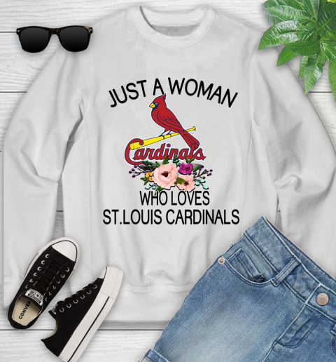 MLB Just A Woman Who Loves St.Louis Cardinals Baseball Sports Youth Sweatshirt