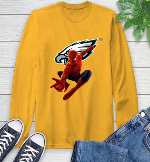 NFL Spider Man Avengers Endgame Football Philadelphia Eagles Long Sleeve T-Shirt 3