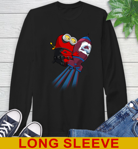 NHL Hockey Colorado Avalanche Deadpool Minion Marvel Shirt Long Sleeve T-Shirt