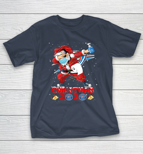 Oklahoma City Thunder Funny Santa Claus Dabbing Christmas 2020 NBA T-Shirt 3