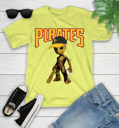 MLB Pittsburgh Pirates Groot Guardians Of The Galaxy Baseball Youth T-Shirt 8