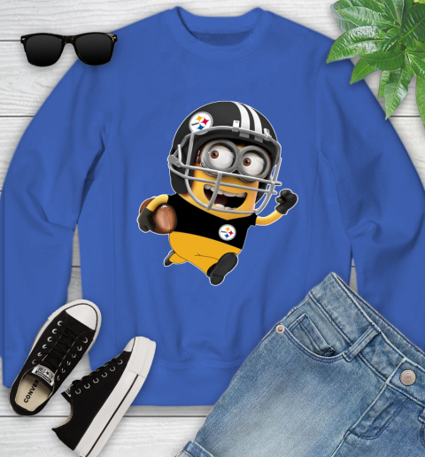 NFL Pittsburgh Steelers Minions Disney Football Sports Youth Sweatshirt 8