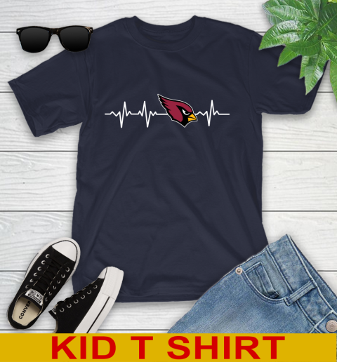 Arizona Cardinals NFL Football Heart Beat Shirt Youth T-Shirt 2