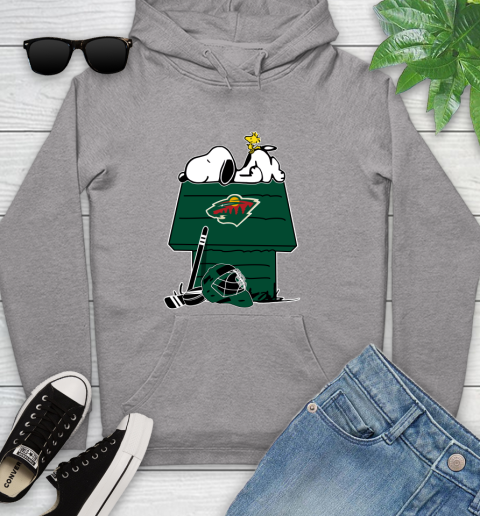 Minnesota Wild NHL Hockey Snoopy Woodstock The Peanuts Movie Youth Hoodie 6