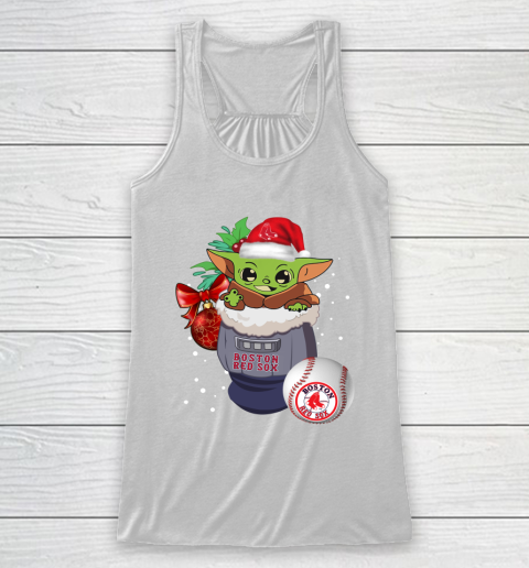 Boston Red Sox Christmas Baby Yoda Star Wars Funny Happy MLB Racerback Tank 2