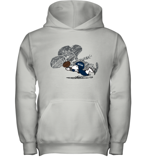 Seattle Seahawks Snoopy Plays The Football Game Youth Hoodie