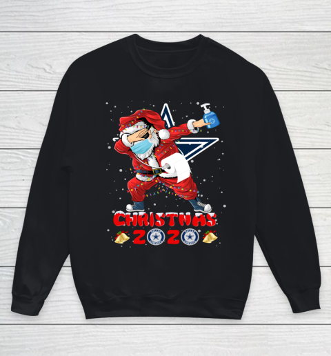Dallas Cowboys Funny Santa Claus Dabbing Christmas 2020 NFL Youth Sweatshirt
