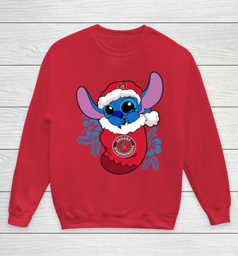 Arizona Diamondbacks Christmas Stitch In The Sock Funny Disney MLB Youth Sweatshirt 9
