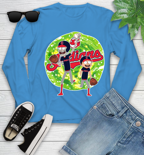 MLB Cleveland Indians Rick And Morty Baseball Sports Youth Long Sleeve 7