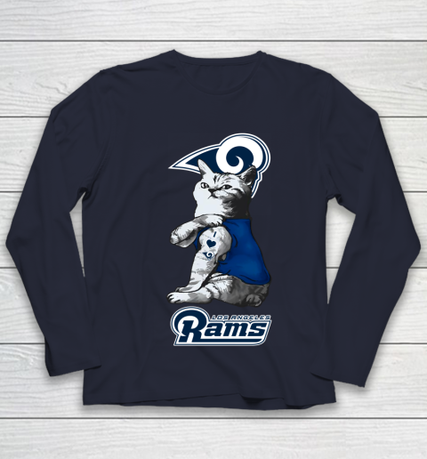 NFL Football My Cat Loves Los Angeles Rams Youth Long Sleeve 2