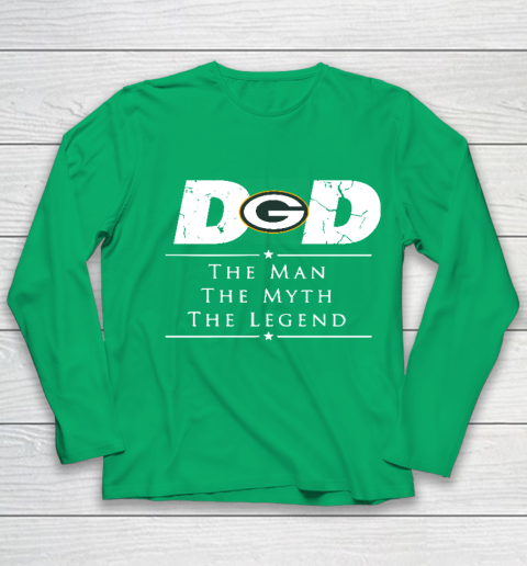 Green Bay Packers NFL Football Dad The Man The Myth The Legend Youth Long Sleeve 4