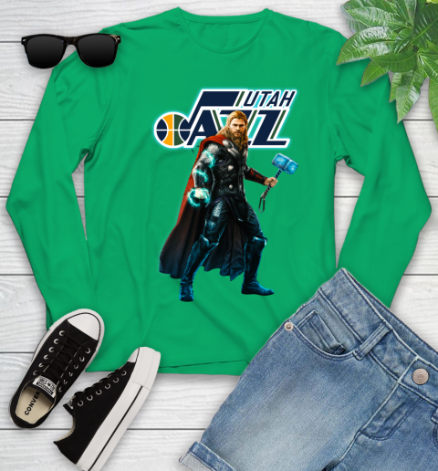 NBA Thor Avengers Endgame Basketball Utah Jazz Youth Long Sleeve 6