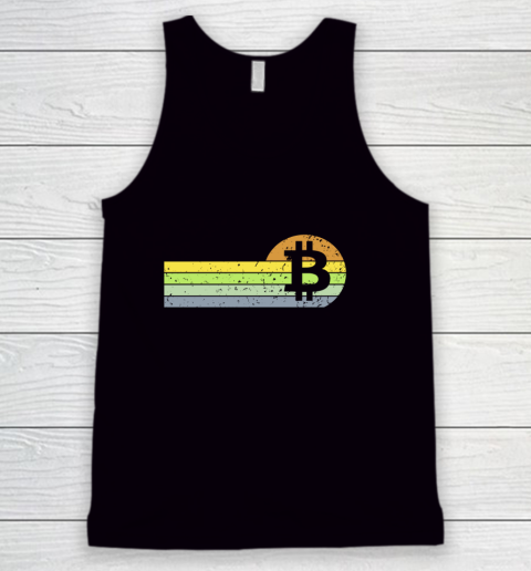 Bitcoin BTC Vintage Sunset Crypto Cryptocurrency Blockchain Tank Top