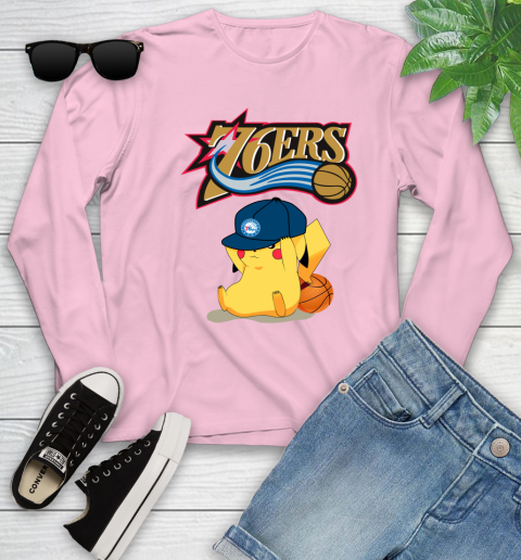 NBA Pikachu Basketball Sports Philadelphia 76ers Youth Long Sleeve 10