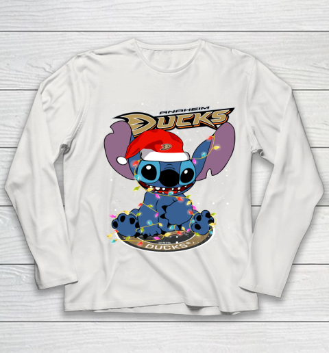 Anaheim Ducks NHL Hockey noel stitch Christmas Youth Long Sleeve 8
