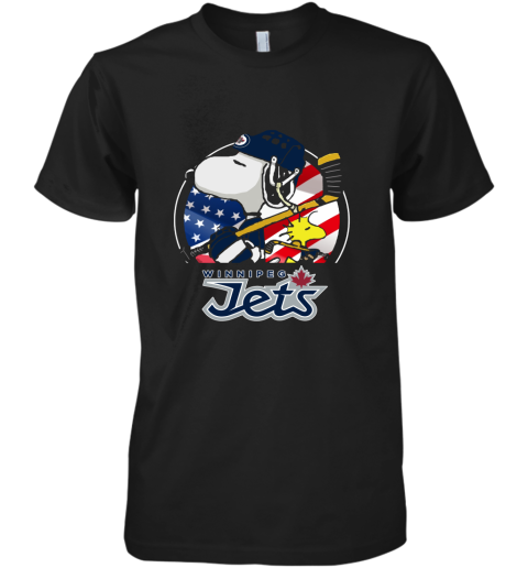 Winnipeg Jets Ice Hockey Snoopy And Woodstock NHL Premium Men's T-Shirt