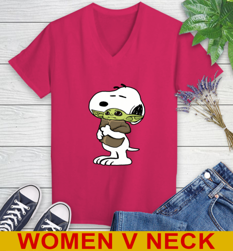 Snoopy Hugging Baby Yoda Shirt 86