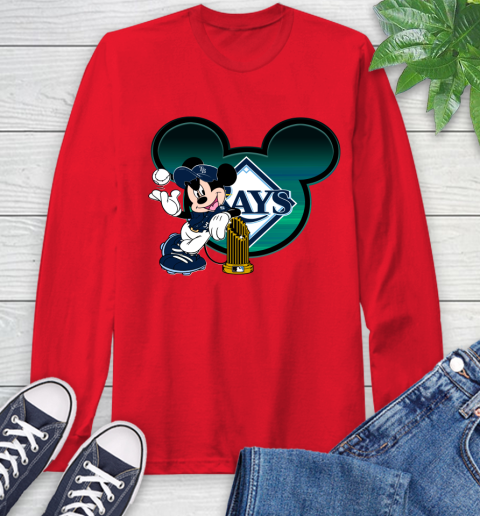 MLB Tampa Bay Rays The Commissioner's Trophy Mickey Mouse Disney Long Sleeve T-Shirt 10