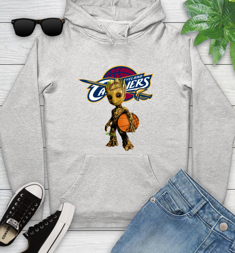 Cleveland Cavaliers NBA Basketball Groot Marvel Guardians Of The Galaxy Youth Hoodie