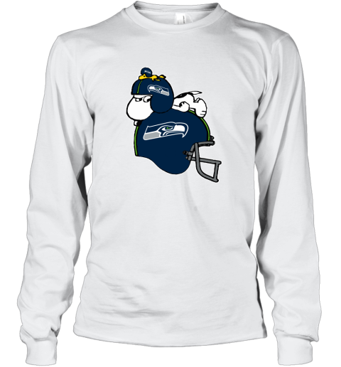 Seattle Seahawks Snoopy Plays The Football Game Long Sleeve T-Shirt 