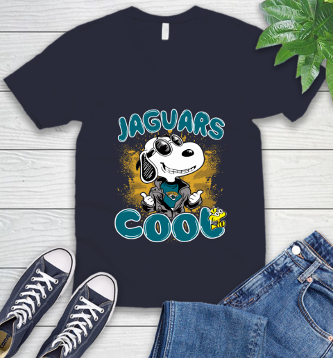 NFL Football Jacksonville Jaguars Cool Snoopy Shirt V-Neck T-Shirt 2