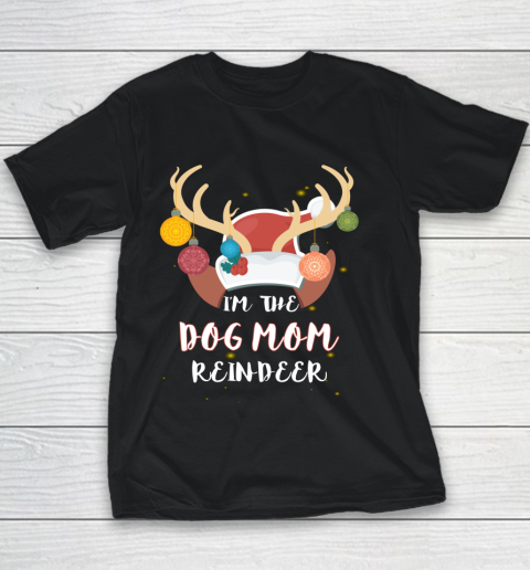 Funny Dog Mom Reindeer Group Matching Family Costume X Mas Youth T-Shirt