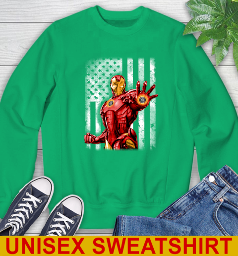 Toronto Raptors NBA Basketball Iron Man Avengers American Flag Shirt Sweatshirt 8