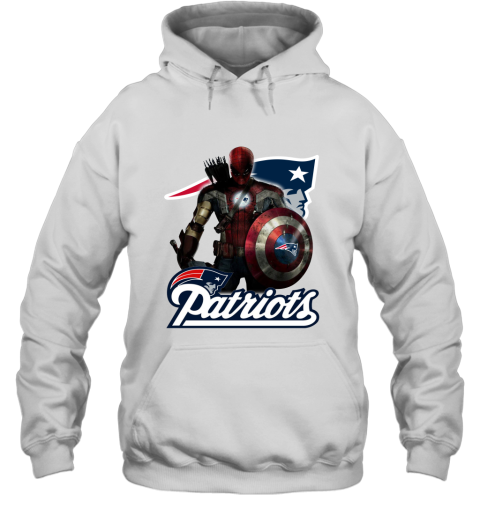 NFL Captain America Thor Spider Man Hawkeye Avengers Endgame Football New England Patriots Hoodie
