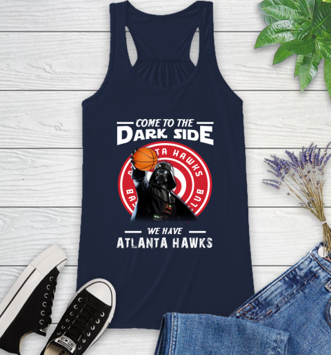 NBA Come To The Dark Side We Have Atlanta Hawks Star Wars Darth Vader Basketball Racerback Tank 10