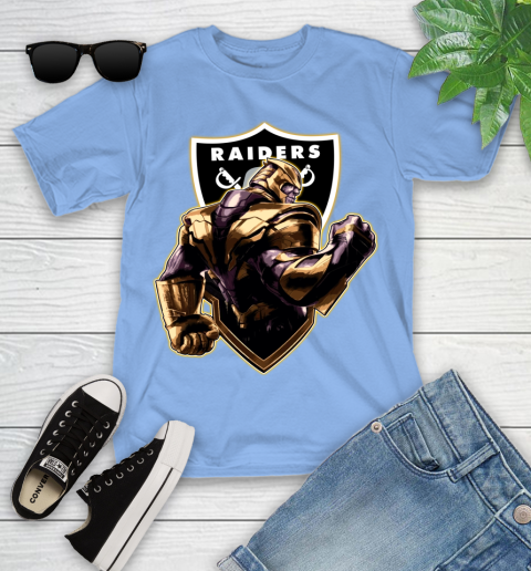 NFL Thanos Avengers Endgame Football Sports Oakland Raiders Youth T-Shirt 11