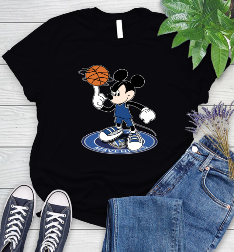 NBA Basketball Dallas Mavericks Cheerful Mickey Disney Shirt Women's T-Shirt