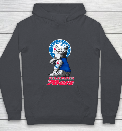 NBA Basketball My Cat Loves Philadelphia 76ers Youth Hoodie 5