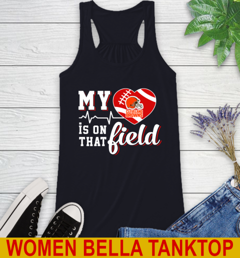 NFL My Heart Is On That Field Football Sports Cleveland Browns Racerback Tank 8