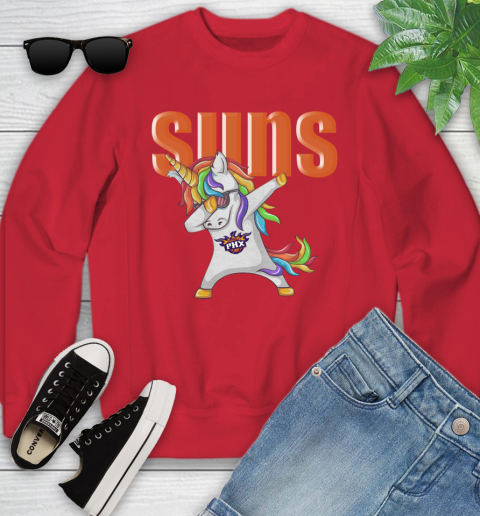Phoenix Suns NBA Basketball Funny Unicorn Dabbing Sports Youth Sweatshirt 9