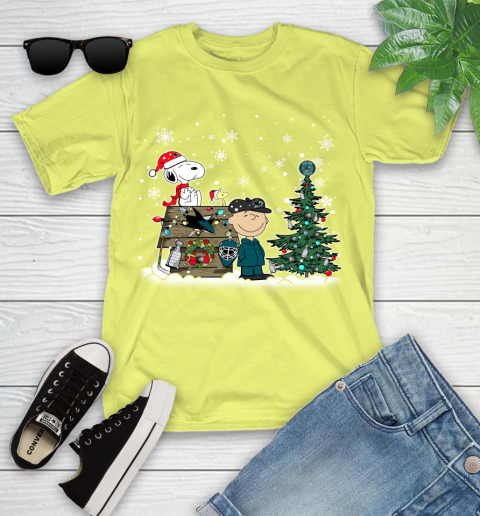NHL San Jose Sharks Snoopy Charlie Brown Woodstock Christmas Stanley Cup Hockey Youth T-Shirt 10