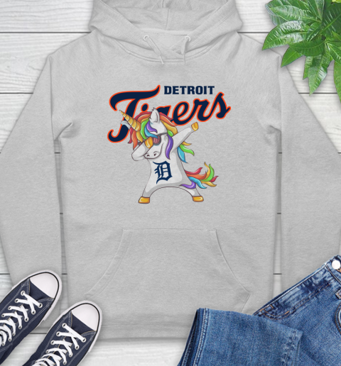 Detroit Tigers MLB Baseball Funny Unicorn Dabbing Sports Hoodie 6