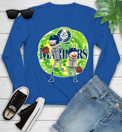 MLB Seattle Mariners Rick And Morty Baseball Sports Youth Long Sleeve 9