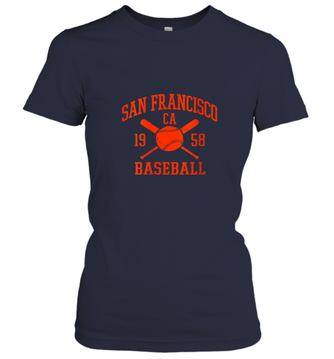 p9xs womens san francisco baseball vintage sf the city giant gift ladies t shirt 20 front navy