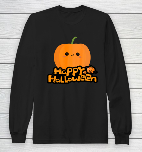 Cute Little Cartoon Pumpkin Happy Halloween boys and girls Long Sleeve T-Shirt